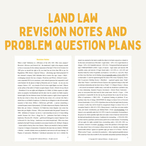 Land Law Revision Notes - How to Get a First in Law